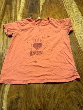 MOTHER The Itty Bitty Goodie Goodie Tee in Seeing Love Orange